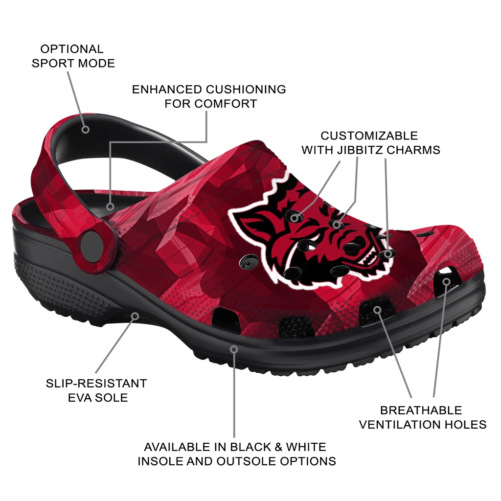 arkansas state red wolves canyon layers clogs new arrival arkansas state red wolves canyon layers clogs new arrival