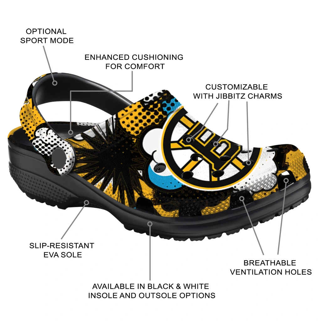 boston bruins cloud splash clogs new arrival boston bruins cloud splash clogs new arrival