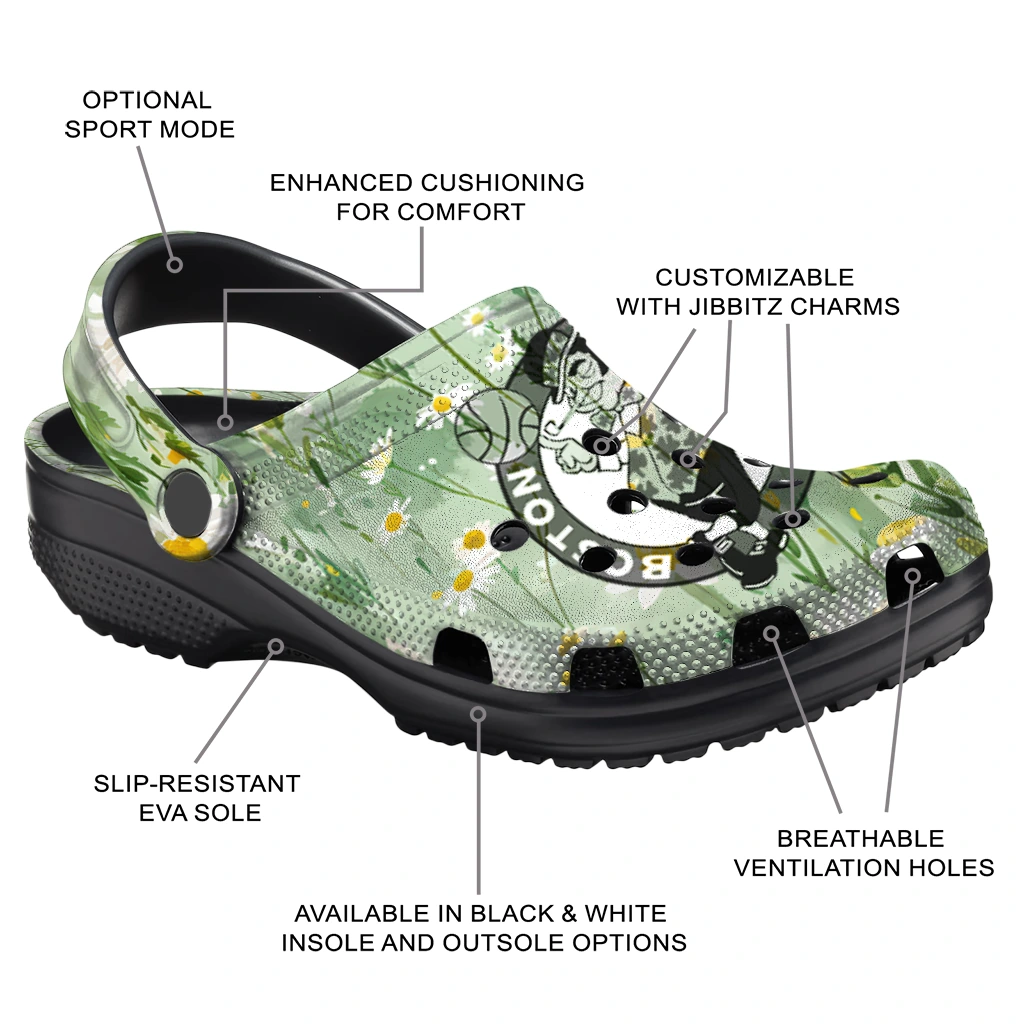 boston celtics daisy cluster clogs new arrival boston celtics daisy cluster clogs new arrival