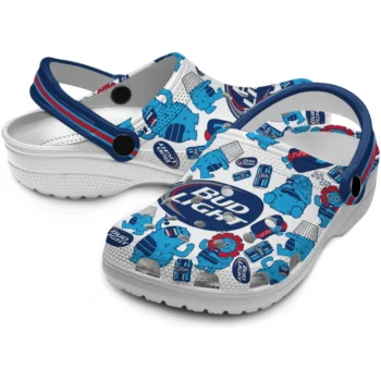 bud light blue creature blue white clogs high quality hey clogs