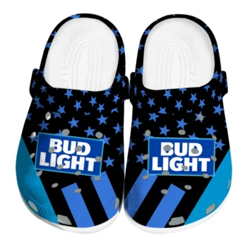 bud light blue stars blue black clogs best selling hey clogs