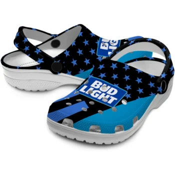 bud light blue stars blue black clogs high quality hey clogs