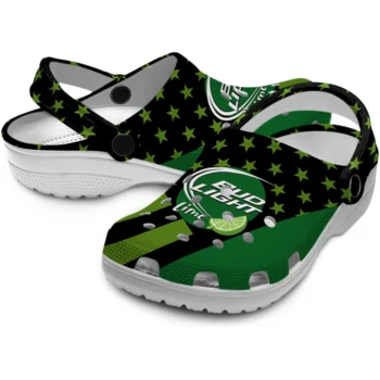bud light green stars green black clogs high quality hey clogs
