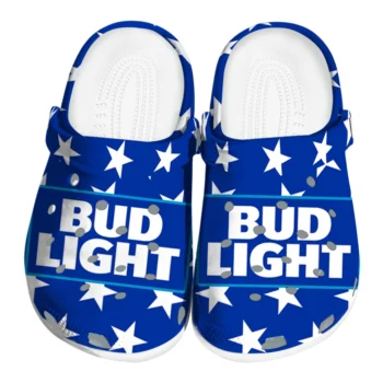 bud light stars blue white clogs best selling hey clogs