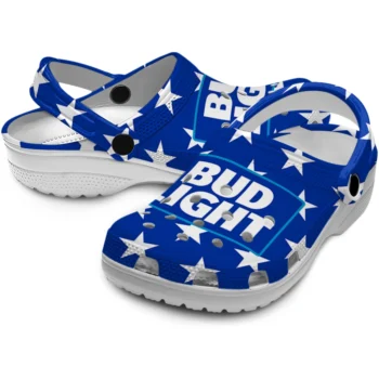 bud light stars blue white clogs high quality hey clogs