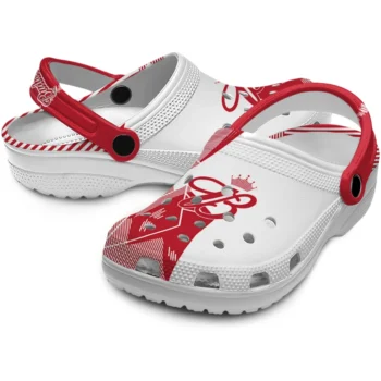 budweiser overlay monogram red white clogs high quality hey clogs