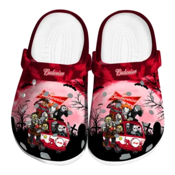 budweiser skeleton crew red black clogs best selling hey clogs