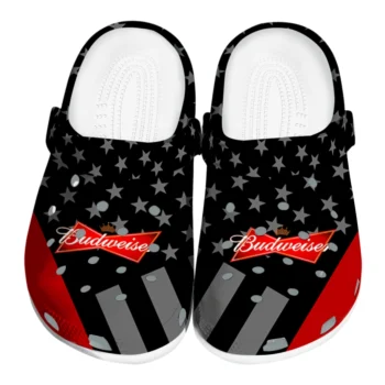 budweiser star motif black red clogs best selling hey clogs