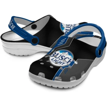 busch light geometric motif blue black clogs high quality hey clogs