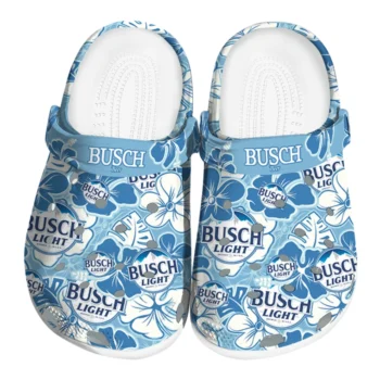 busch light logo hibiscus blue white clogs best selling hey clogs