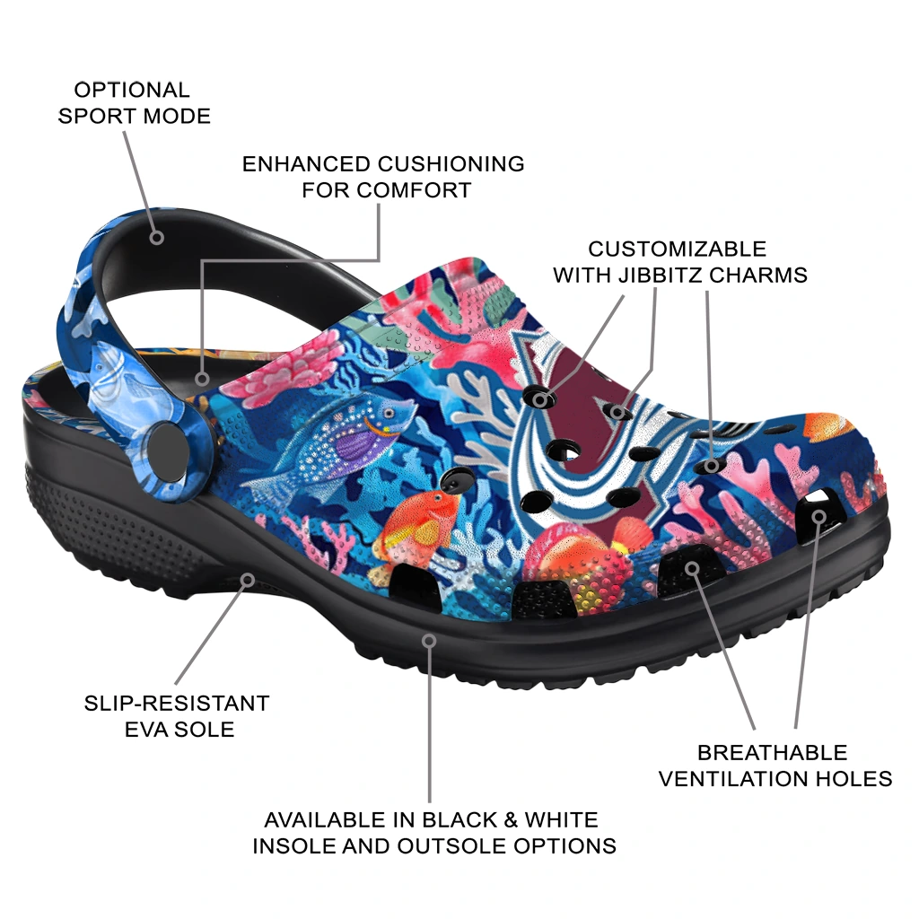 colorado avalanche ocean wonders clogs new arrival colorado avalanche ocean wonders clogs new arrival