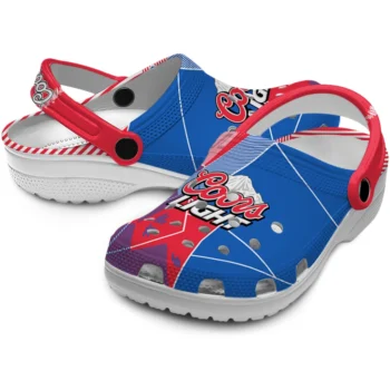 coors light beer bold typography blue red clogs high quality hey clogs