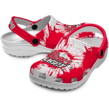 coors light beer logo splat red white clogs high quality hey clogs
