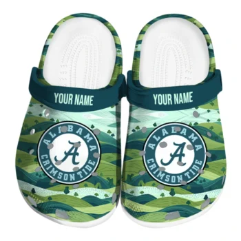 custom alabama crimson tide hills illustration clogs best selling