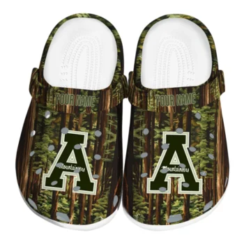 custom appalachian state mountaineers woods forest designs clogs best selling