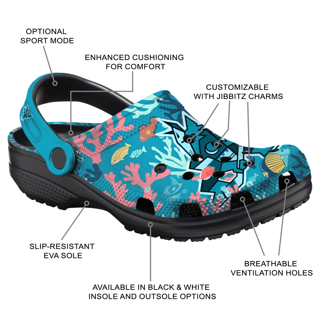 custom arizona coyotes tropical fish ocean clogs new arrival custom arizona coyotes tropical fish ocean clogs new arrival