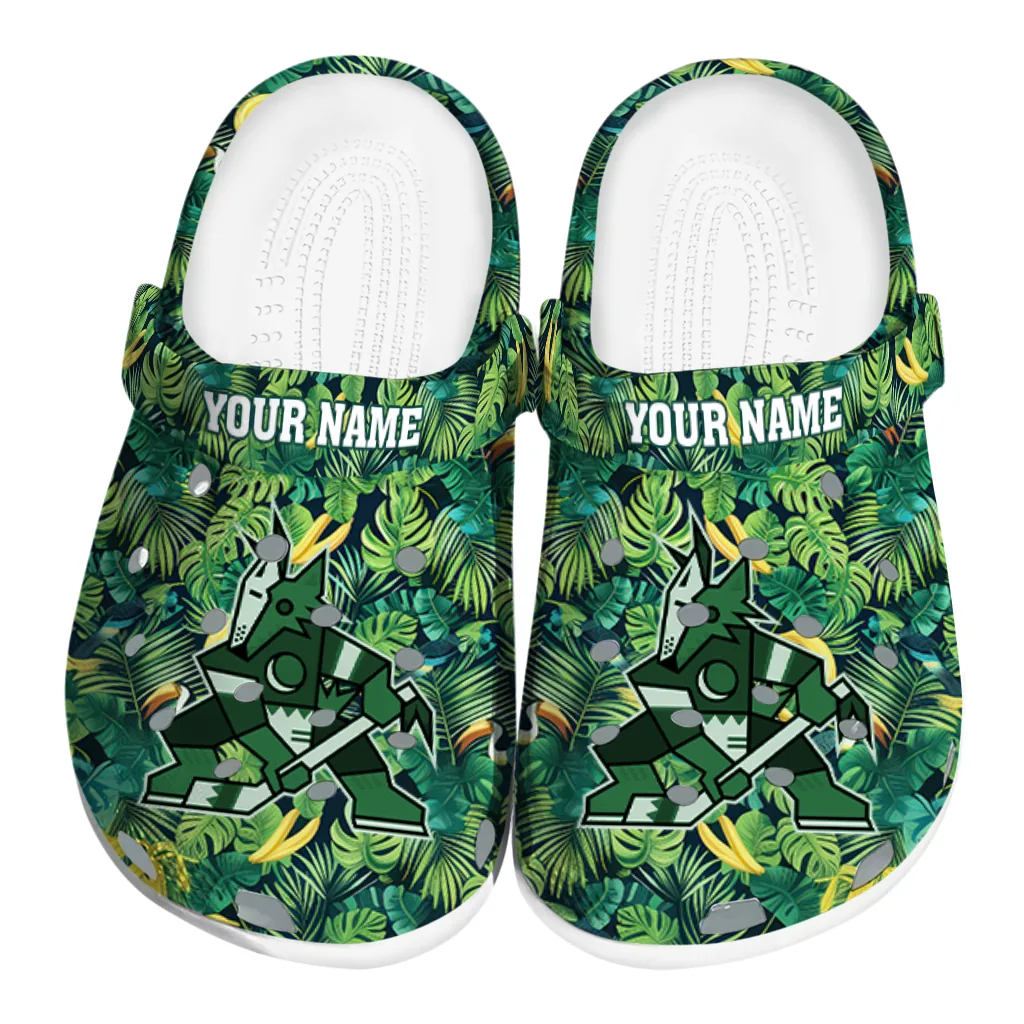 custom arizona coyotes tropical leaves clogs best selling custom arizona coyotes tropical leaves clogs best selling