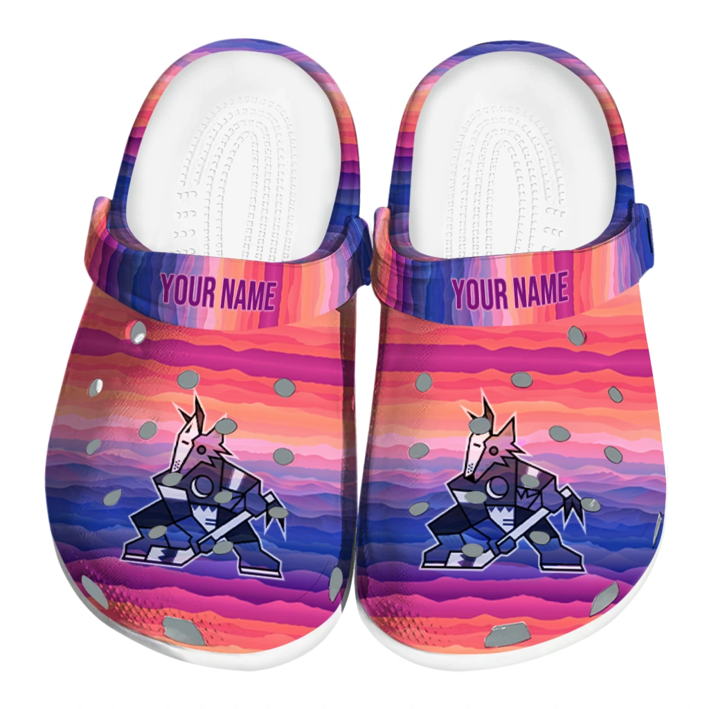 custom arizona coyotes wavy stripes clogs best selling custom arizona coyotes wavy stripes clogs best selling