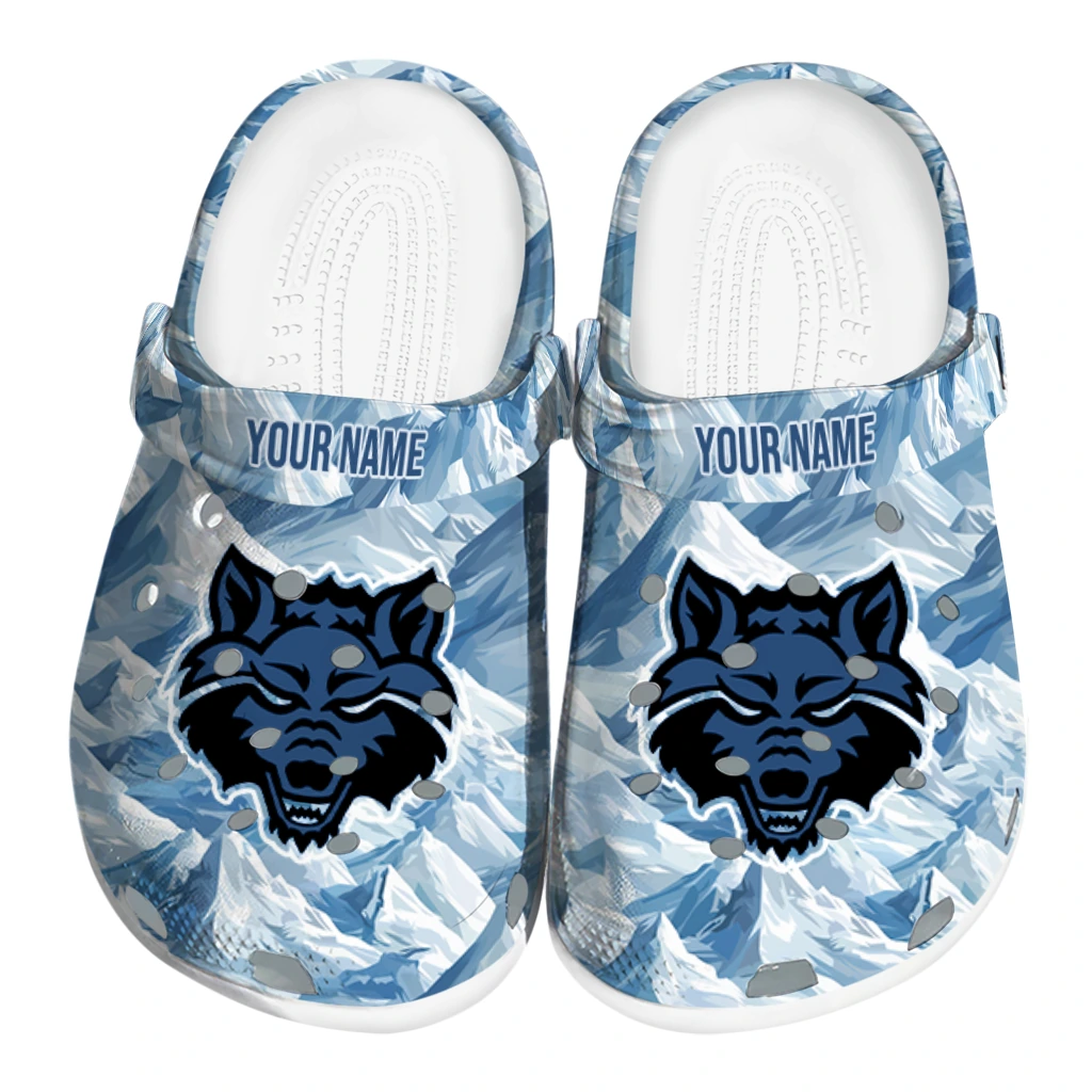 custom arkansas state red wolves mountain artwork clogs best selling custom arkansas state red wolves mountain artwork clogs best selling