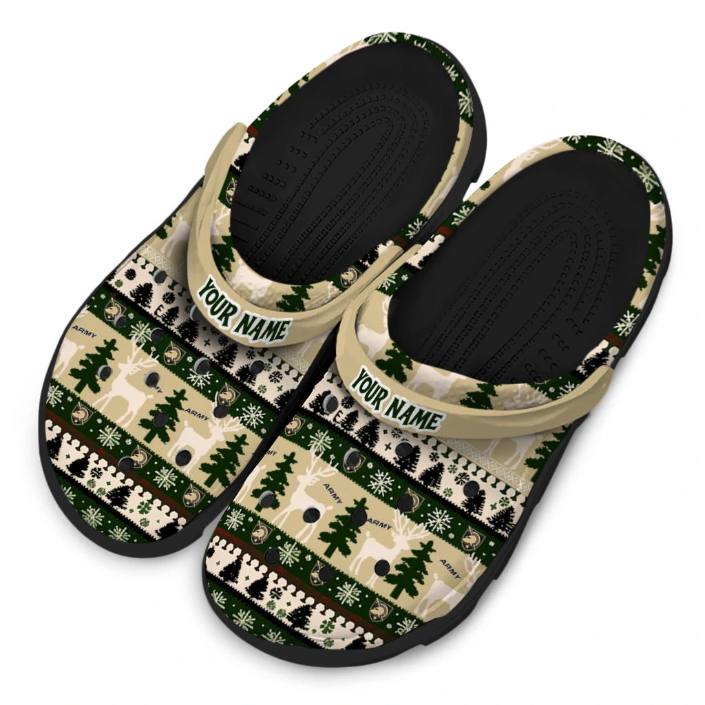 custom army black knights christmas motif clogs latest model custom army black knights christmas motif clogs latest model