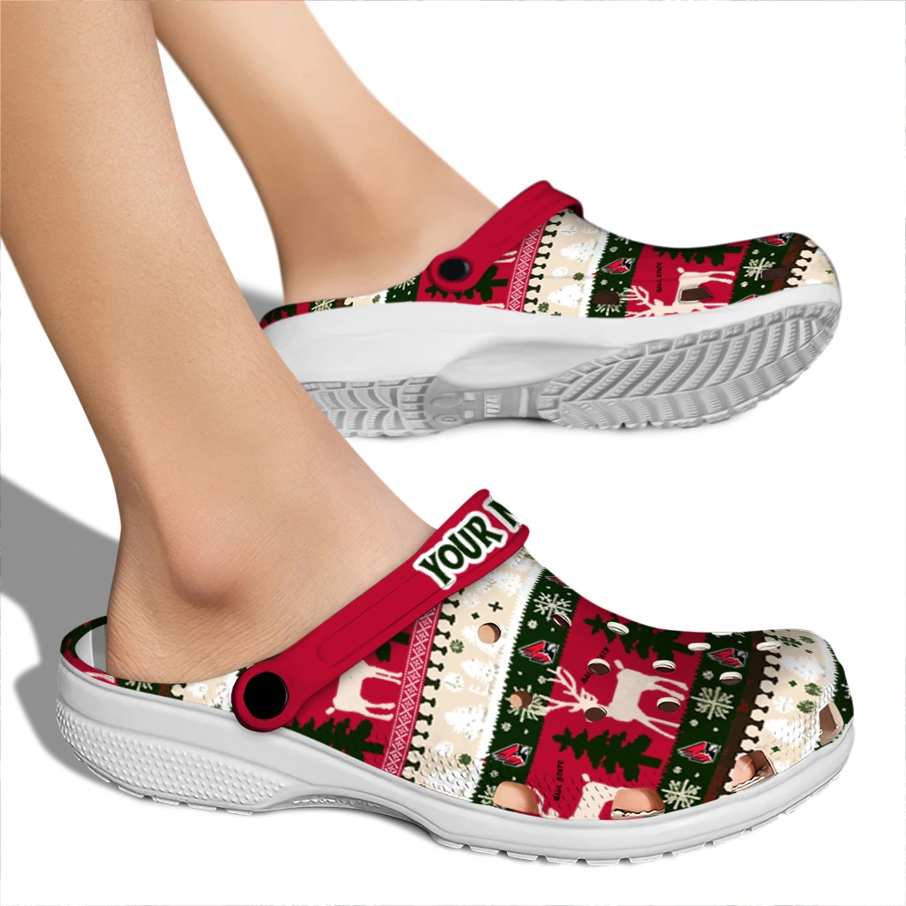 custom ball state cardinals christmas motif clogs fashion forward custom ball state cardinals christmas motif clogs fashion forward