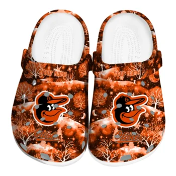 custom baltimore orioles snowy hills clogs best selling