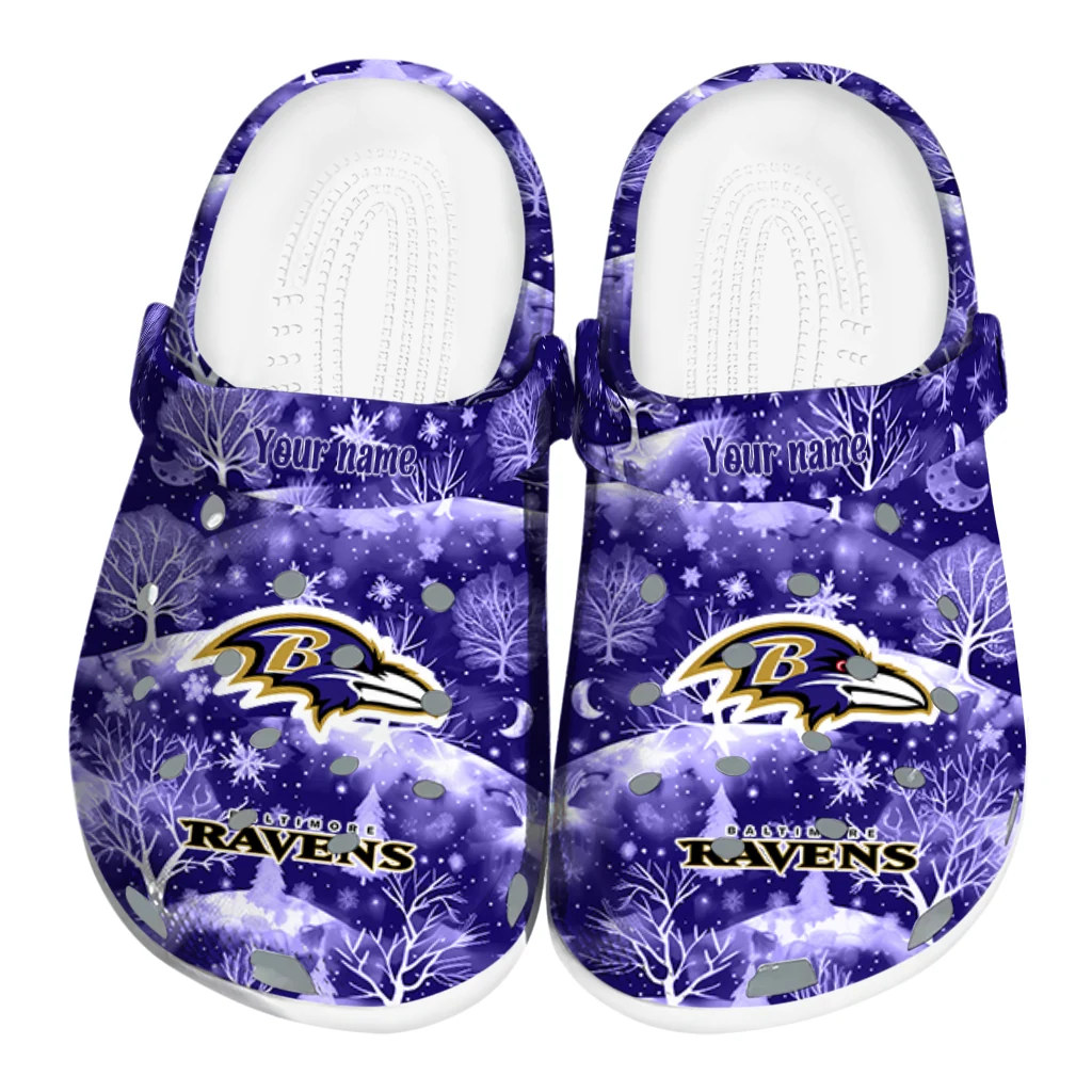 custom baltimore ravens snowy hills clogs best selling custom baltimore ravens snowy hills clogs best selling