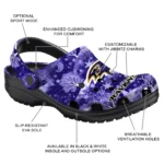 custom baltimore ravens snowy hills clogs best selling