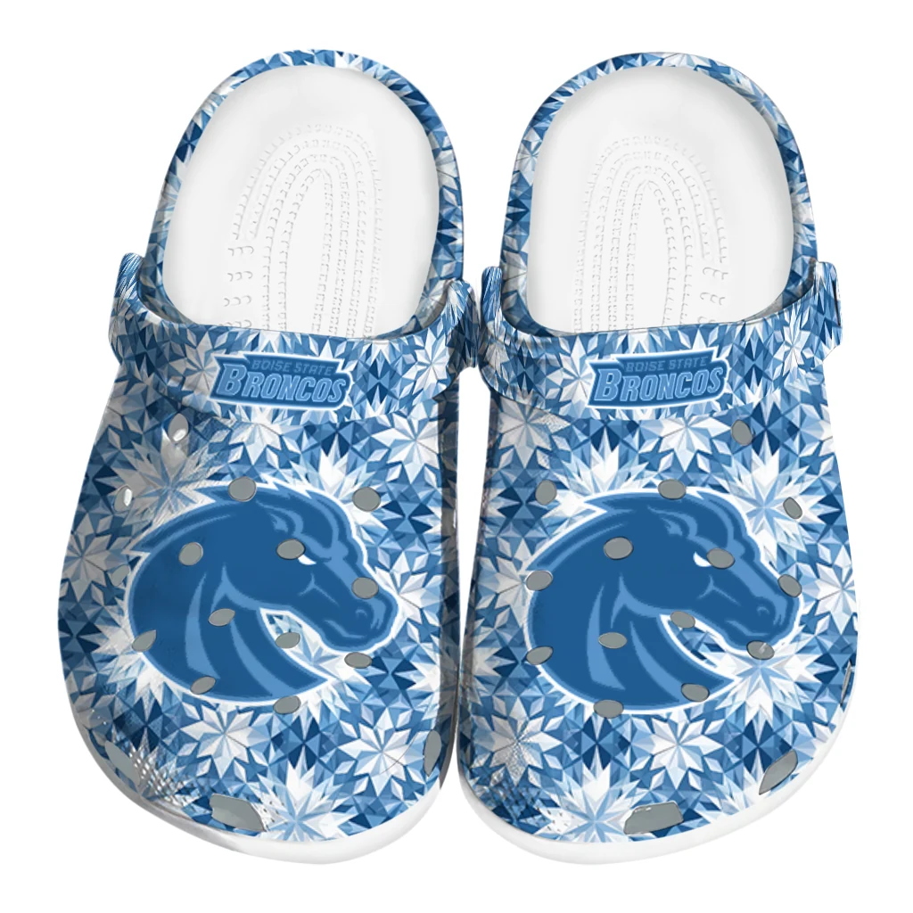 custom boise state broncos snowflake mosaic clogs best selling custom boise state broncos snowflake mosaic clogs best selling