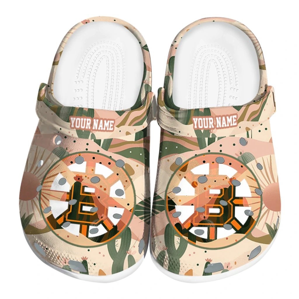 custom boston bruins desert cactus pattern clogs best selling custom boston bruins desert cactus pattern clogs best selling