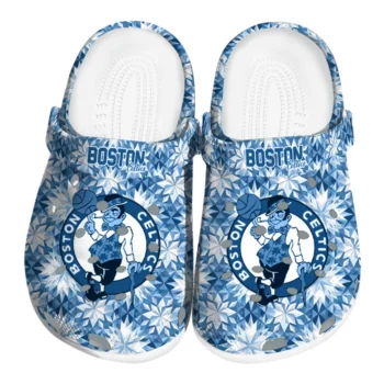 custom boston celtics snowflake mosaic clogs best selling