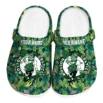 custom boston celtics tropical leaves clogs best selling