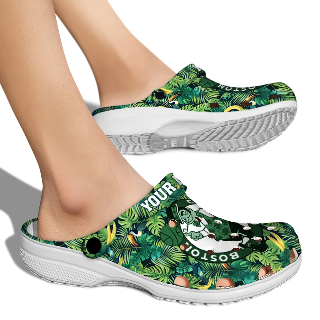 custom boston celtics tropical leaves clogs fashion forward custom boston celtics tropical leaves clogs fashion forward