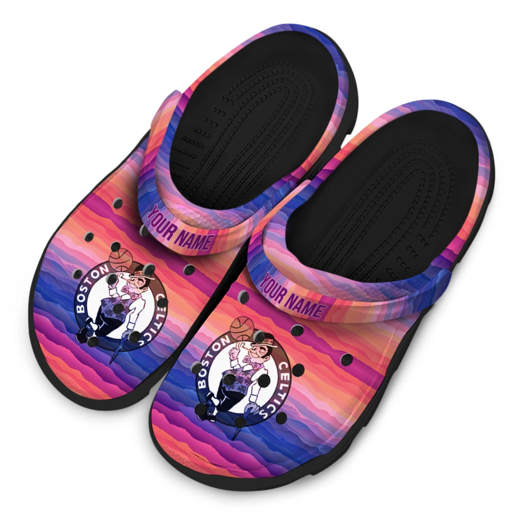 custom boston celtics wavy stripes clogs latest model custom boston celtics wavy stripes clogs latest model