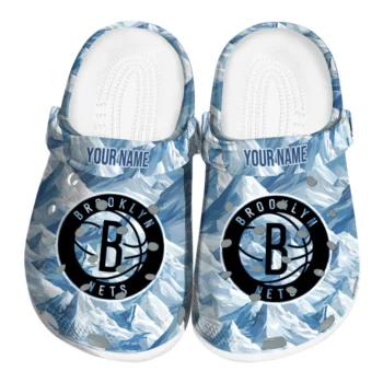 custom brooklyn nets mountain artwork clogs best selling