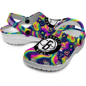 custom brooklyn nets swirling mushrooms clogs high quality