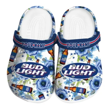 custom bud light bottle florals blue orange clogs best selling hey clogs