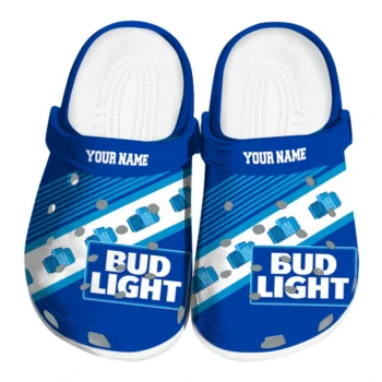custom bud light label blue white clogs best selling hey clogs