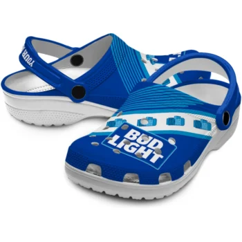 custom bud light label blue white clogs high quality hey clogs