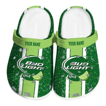 custom bud light lime ring green white clogs best selling hey clogs