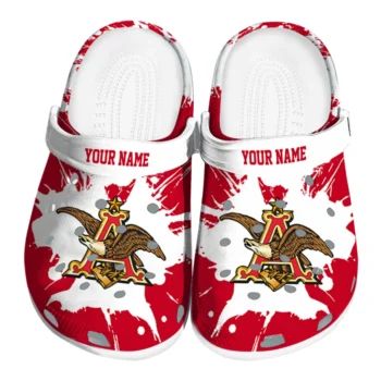 custom budweiser brush red white clogs best selling hey clogs