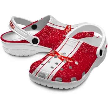 custom budweiser center bowtie red white clogs high quality hey clogs