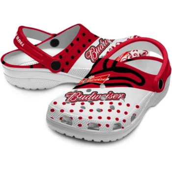 custom budweiser dots red white clogs high quality hey clogs