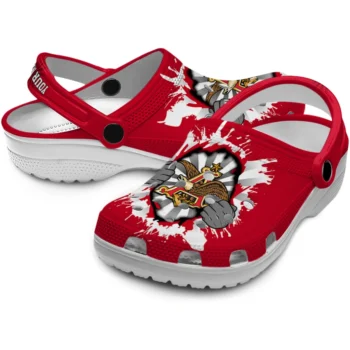 custom budweiser eagle ripped red white clogs high quality hey clogs