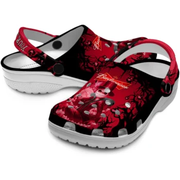 custom budweiser mystic spooky red black clogs high quality hey clogs