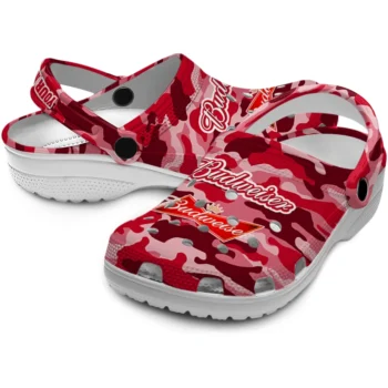 custom budweiser red camo red pink clogs high quality hey clogs