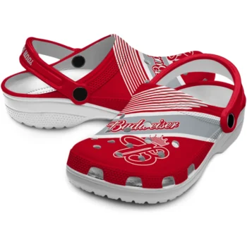 custom budweiser script red gray clogs high quality hey clogs