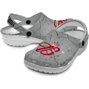 custom budweiser shattered stone gray red clogs high quality hey clogs