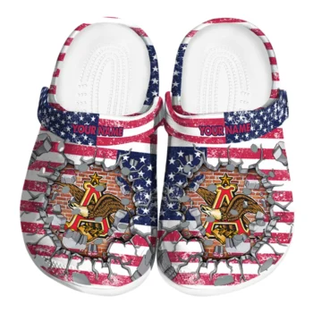 custom budweiser usa cross red blue clogs best selling hey clogs