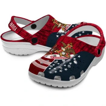 custom budweiser usa pride red navy clogs high quality hey clogs